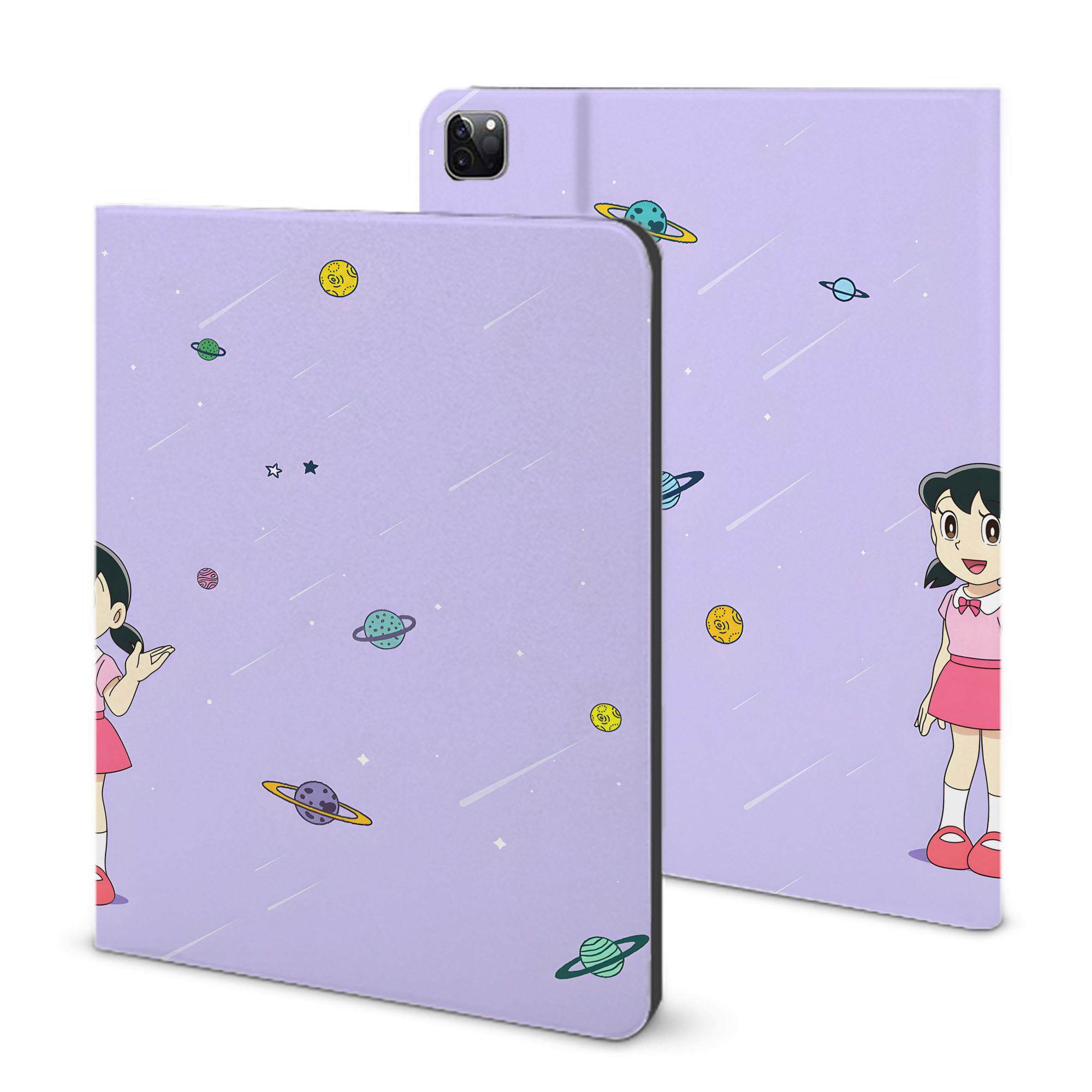（画像用） ドラえもん Doraemon IPad ケース ブック型 PUレザー TPU 耐衝撃 軽量 薄型 ペン収納なし 全面保護 IPad 各モデル対応